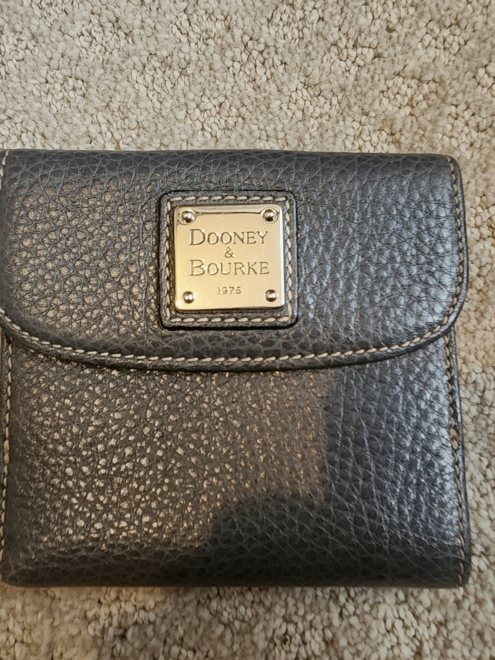Dooney & Bourke Grey Pebbled Leather Wallet